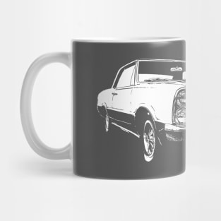 1965 Pontiac GTO - stylized white on dark background Mug